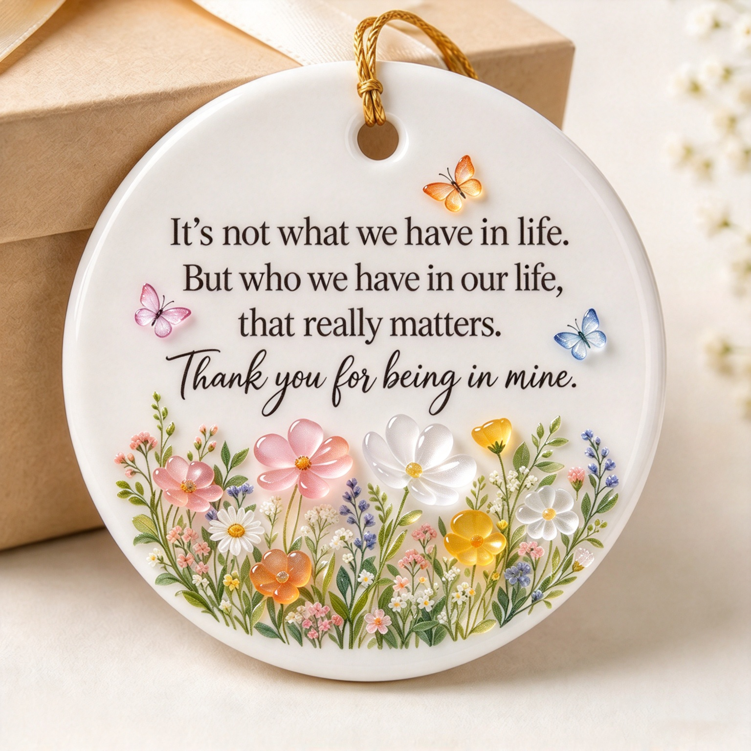 🌸 Sea Glass Floral Keepsake Ornament