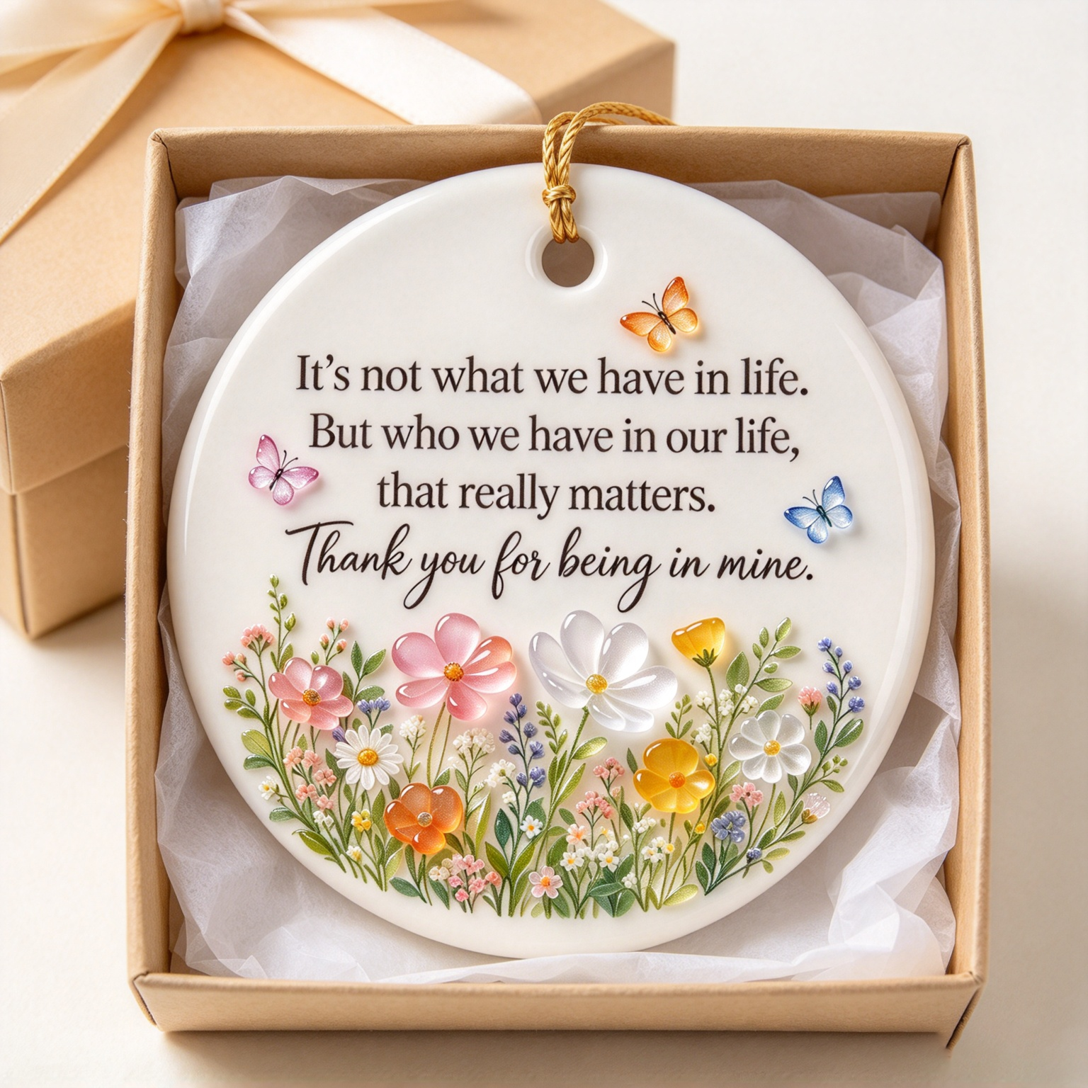 🌸 Sea Glass Floral Keepsake Ornament