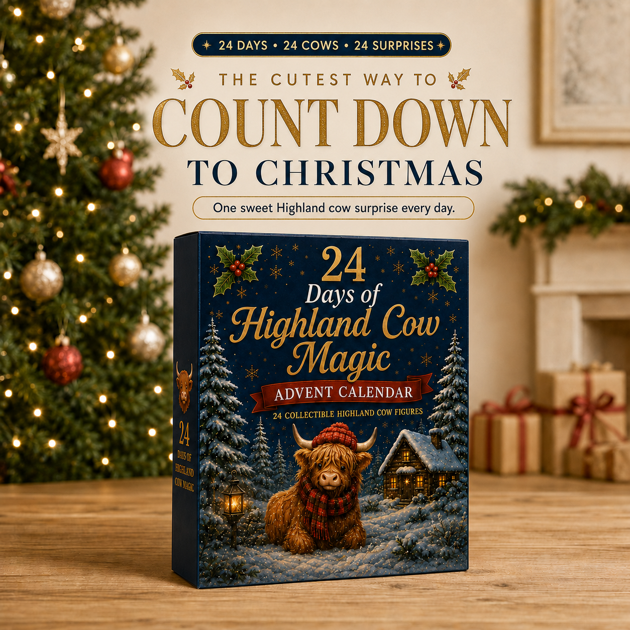🔥LAST DAY 49% OFF-🐮 24 Days of Highland Cow Advent Calendar