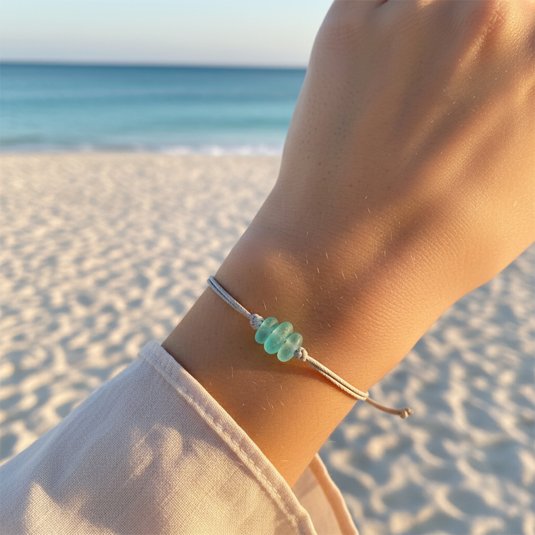 Salty Soul Sister Sea Glass Braided Bracelet