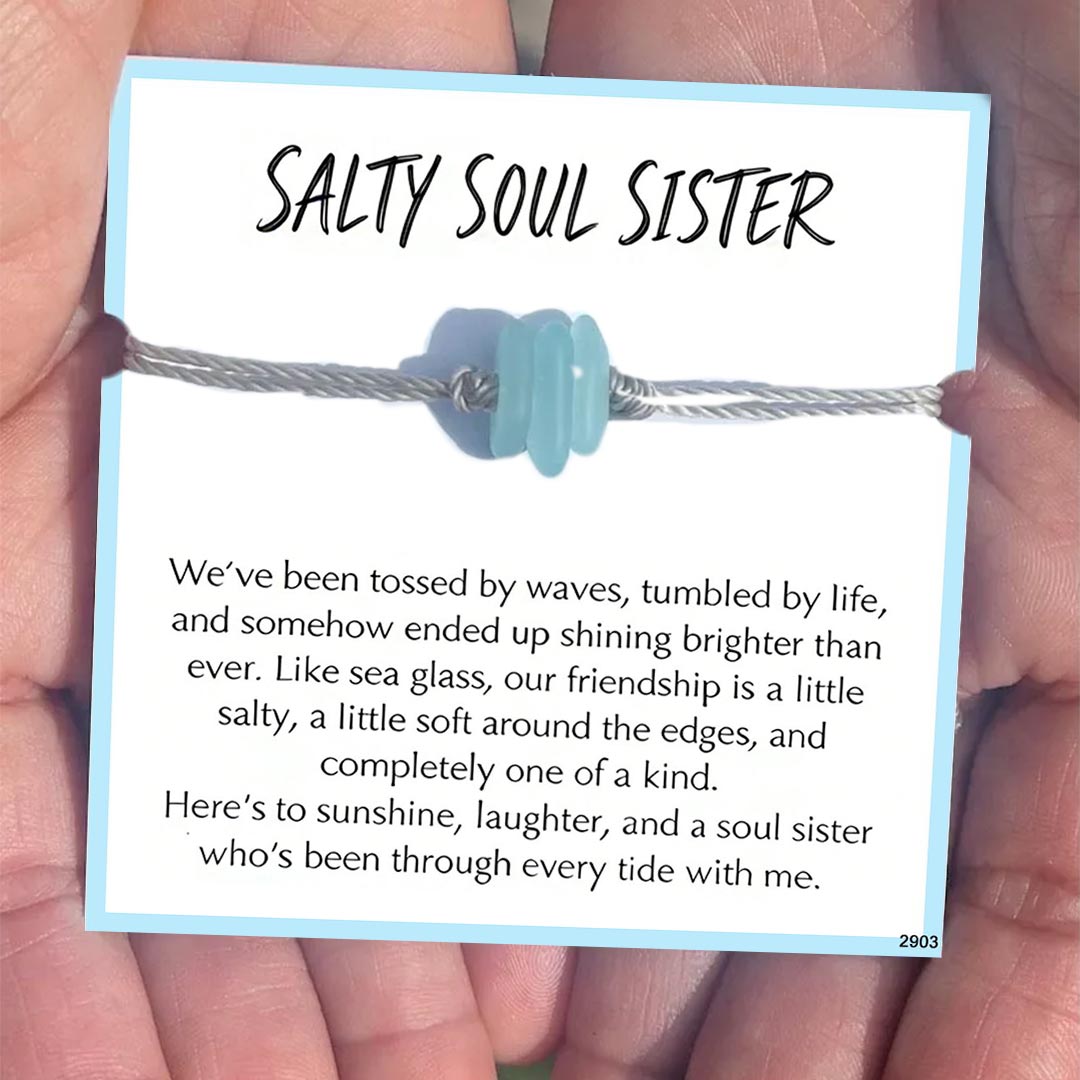 Salty Soul Sister Sea Glass Braided Bracelet