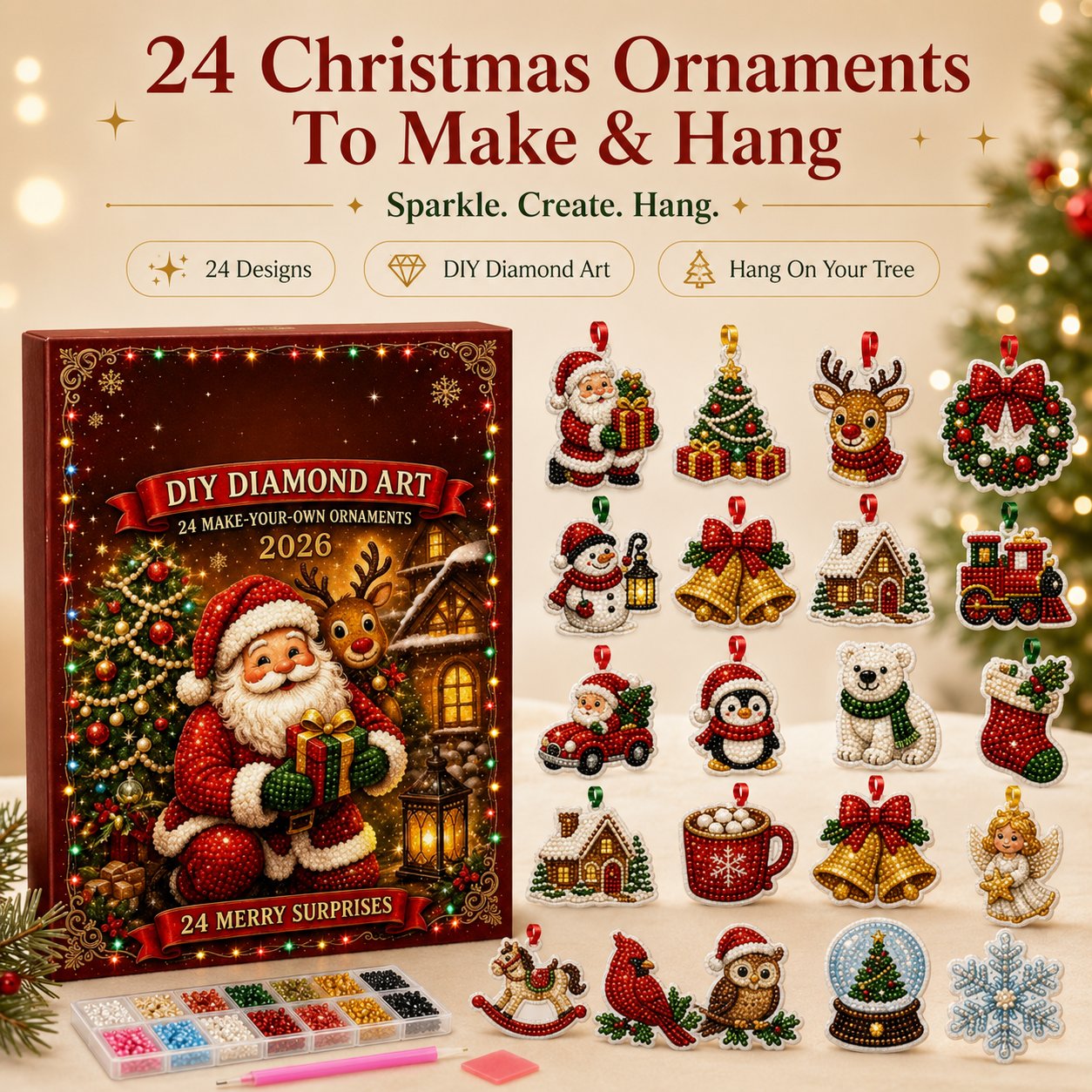 24 Christmas ornament craft kit