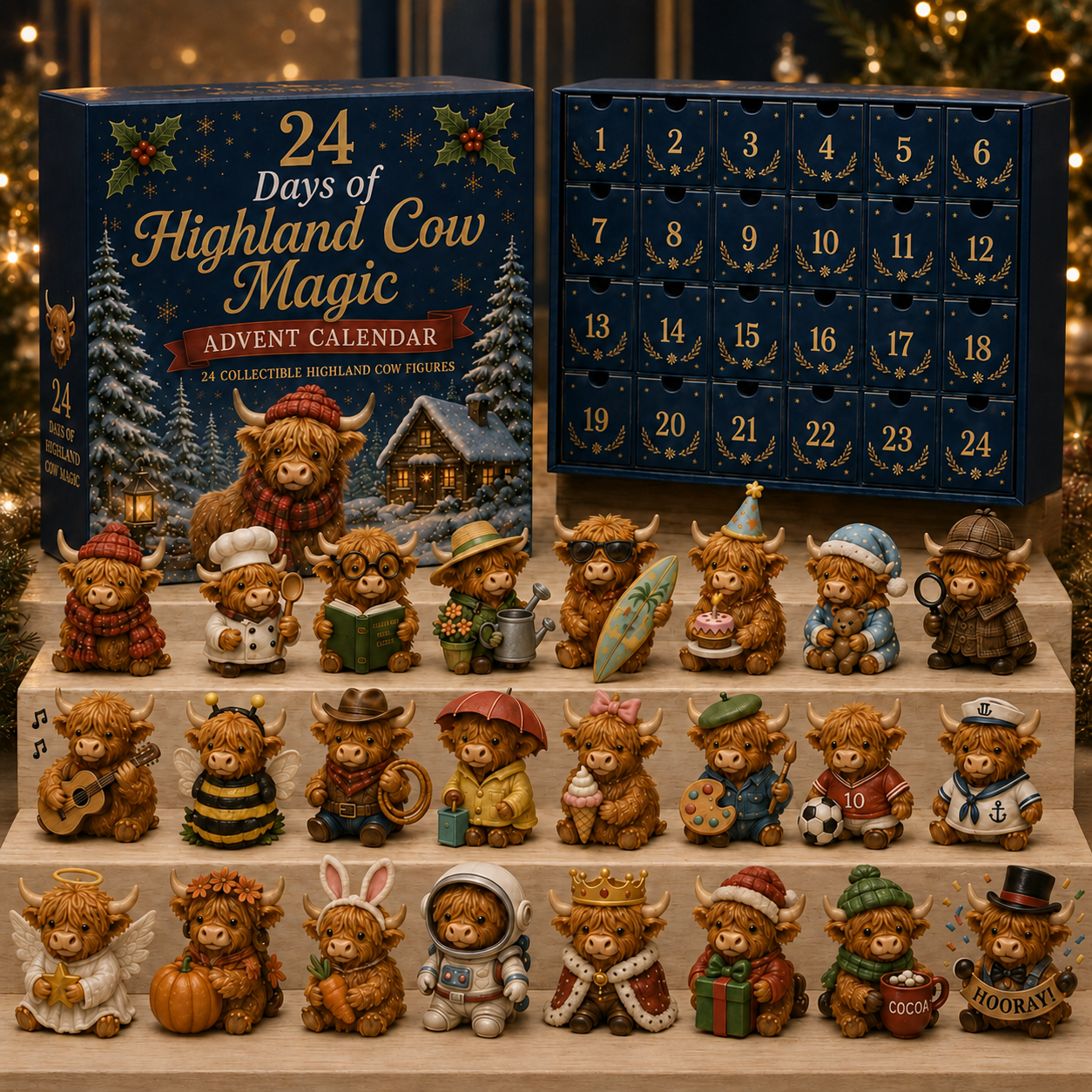 🔥LAST DAY 49% OFF-🐮 24 Days of Highland Cow Advent Calendar