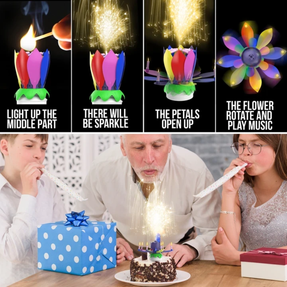 ⚡⚡Last Day Promotion 60% OFF - Magic Musical Flower Birthday Candle🔥🔥Buy 3 Get 3 Free(6 pcs)&Free Shipping