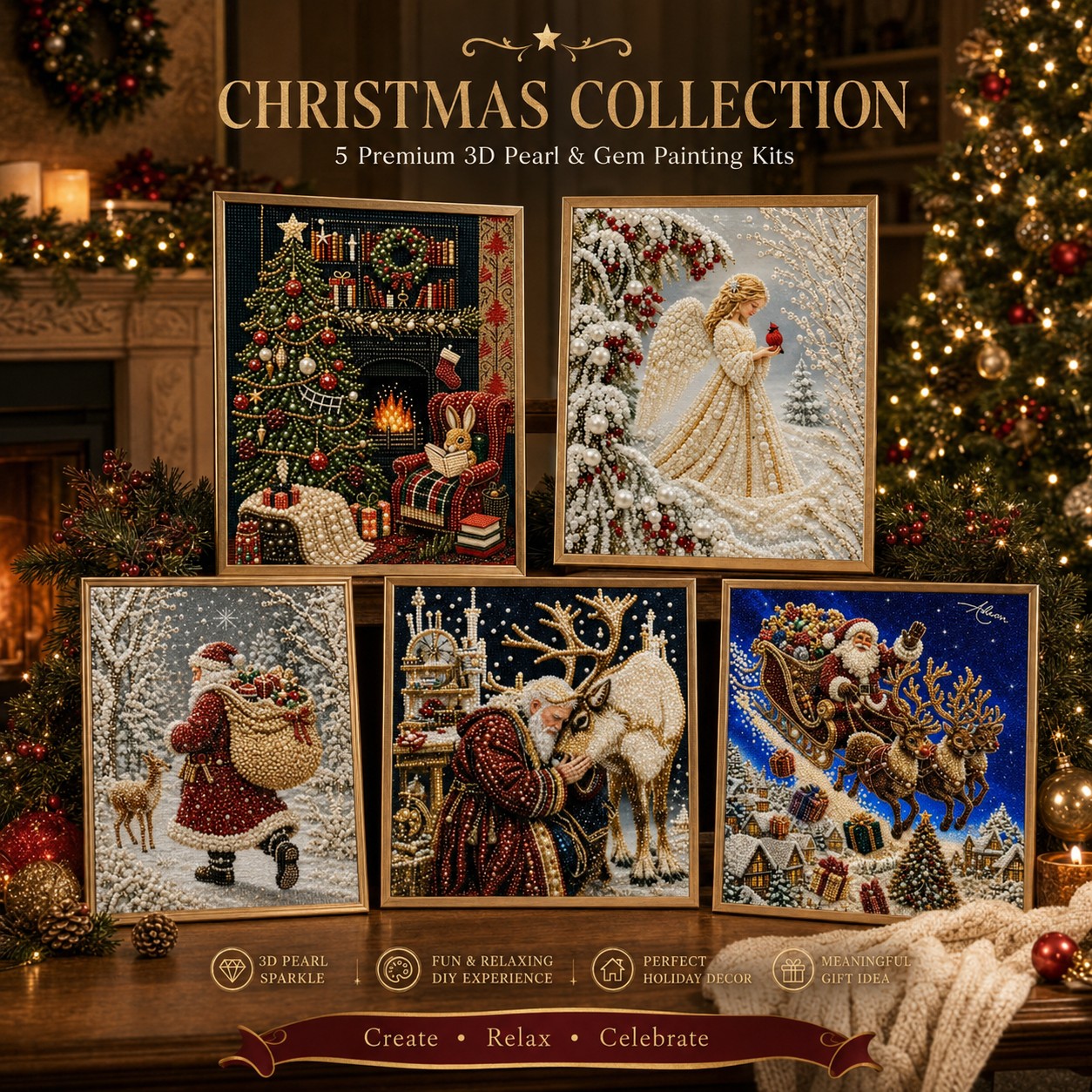🎁🎅Christmas Pearl & Gem Painting Collection✨