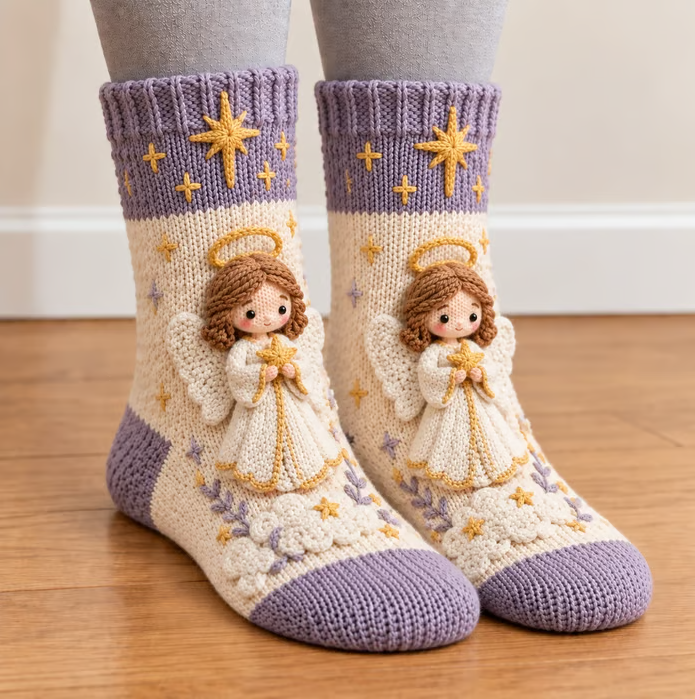 🎄Handmade 3D Nativity Christmas Socks