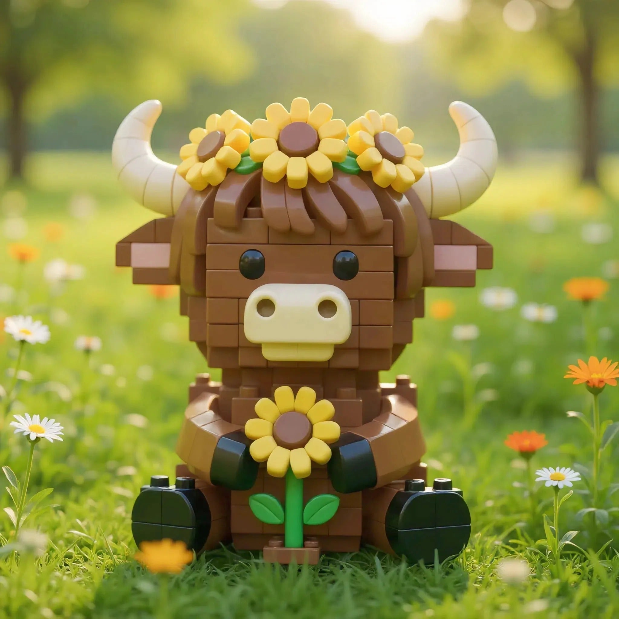 🔥Hot Sale 60% OFF🔥Sunflower Highland Cow Brick Set🌻🐂