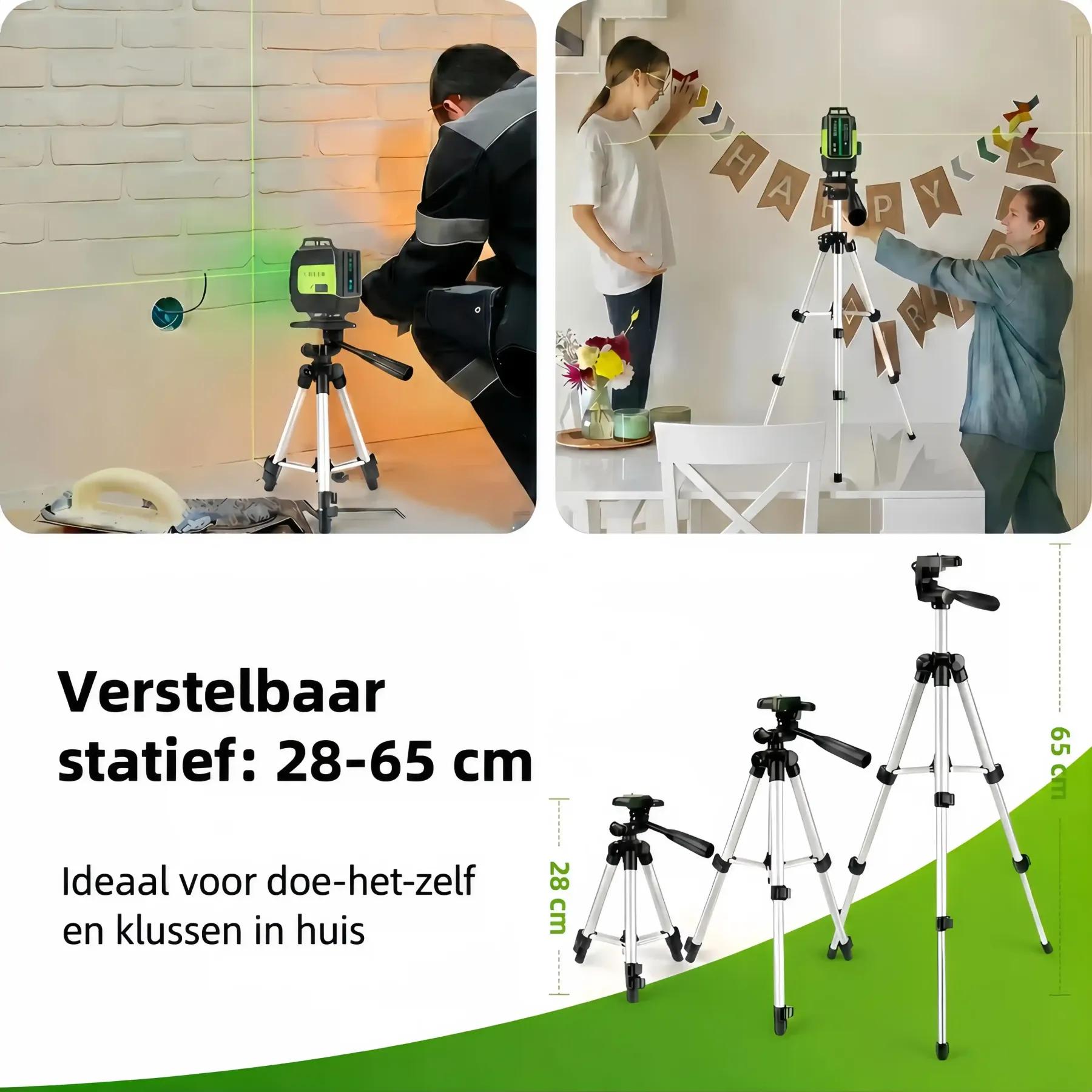 SEEKTOOL LX360 Pro 4×360° groene kruislijnlaser met 16 lijnen