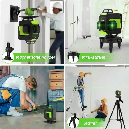 SEEKTOOL LX360 Pro 4×360° groene kruislijnlaser met 16 lijnen