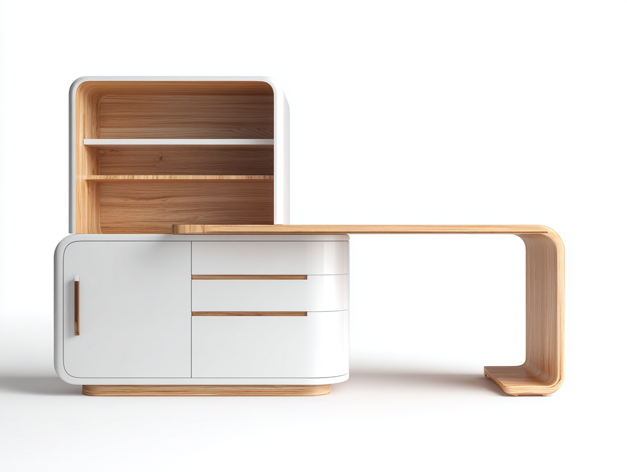 Bureau - bois-MDF - 148x60x138 cm - blanc-chêne - style contemporain premium-Cozyupio