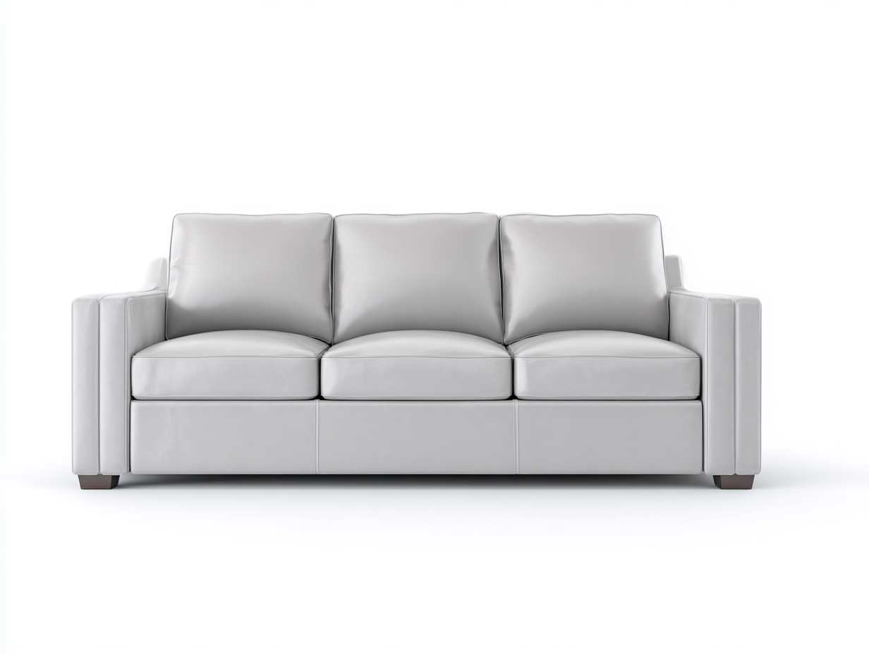 Canapé 3 places-Cuir synthétique-226 x 95 x 88 cm-Gris clair-Style contemporain urbain-Cozyupio