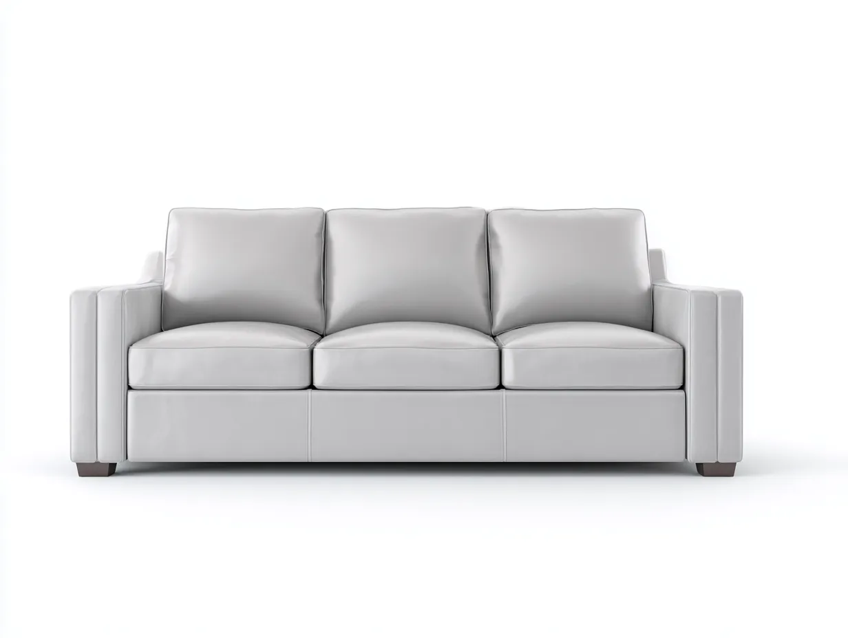 Canapé 3 places-Cuir synthétique-226 x 95 x 88 cm-Gris clair-Style contemporain urbain-Cozyupio