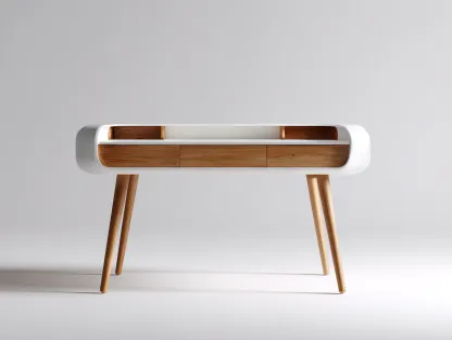 Bureau - bois-MDF - 132x61x89 cm - blanc-chêne - style design contemporain-Cozyupio