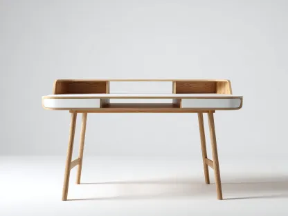 Bureau - bois-MDF - 128x62x92 cm - blanc-chêne - style contemporain raffiné-Cozyupio