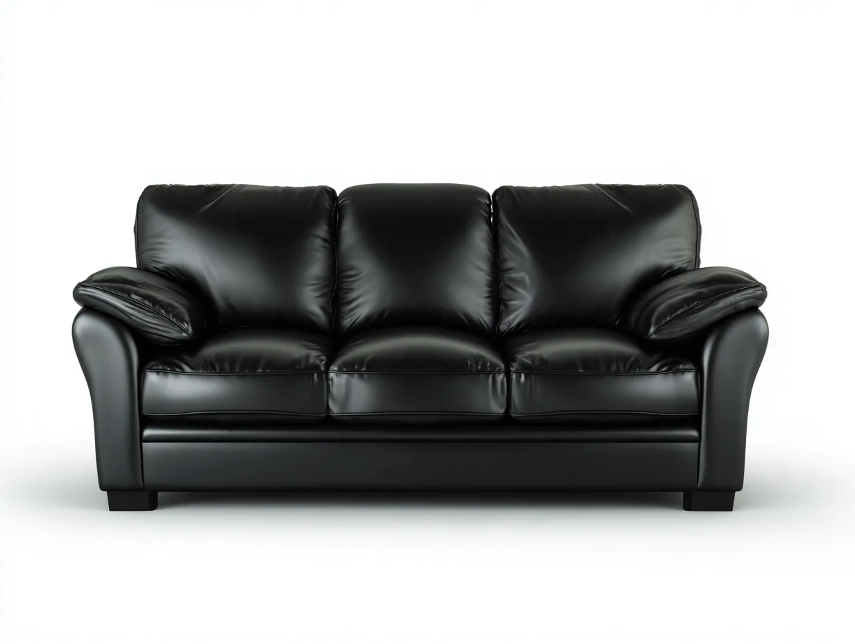 Canapé 3 places-Cuir synthétique-229 x 97 x 92 cm-Noir-Style confort moderne-Cozyupio
