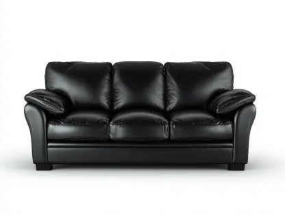 Canapé 3 places-Cuir synthétique-229 x 97 x 92 cm-Noir-Style confort moderne-Cozyupio
