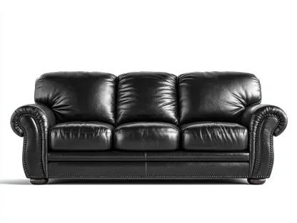 Canapé 3 places-Cuir synthétique-236 x 99 x 93 cm-Noir-Style classique confort-Cozyupio
