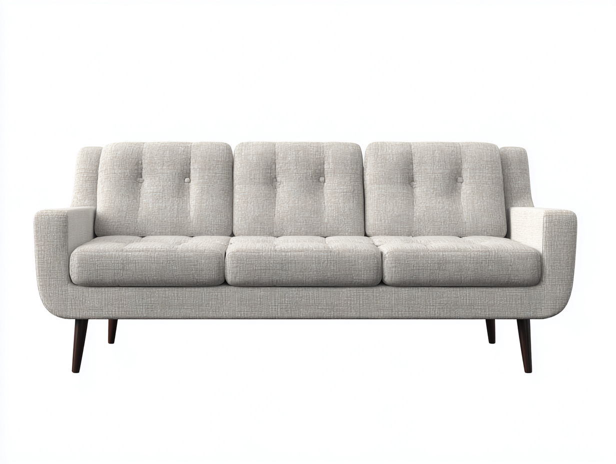 Canapé 3 places-Tissu-Bois-216 x 87 x 85 cm-Gris perle-Style nordique moderne-Cozyupio