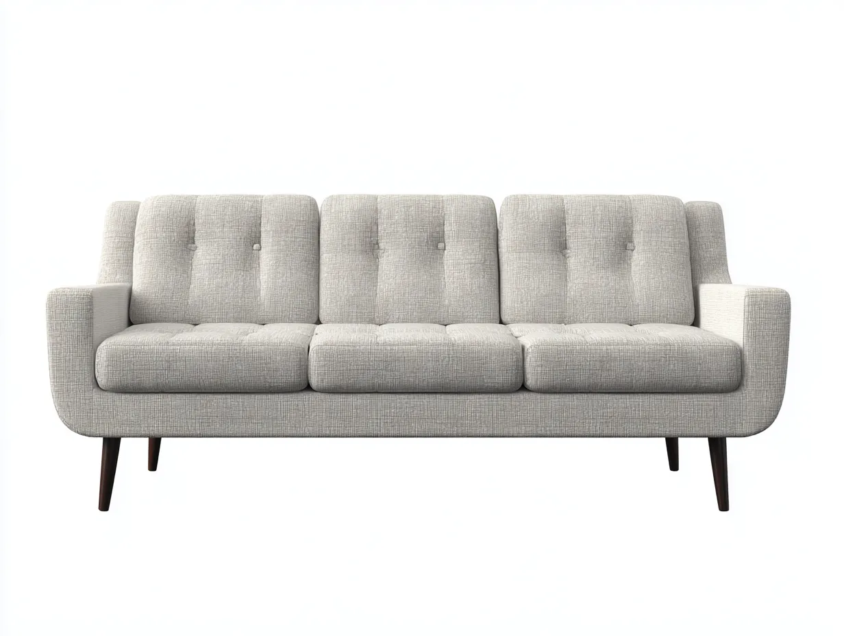 Canapé 3 places-Tissu-Bois-216 x 87 x 85 cm-Gris perle-Style nordique moderne-Cozyupio