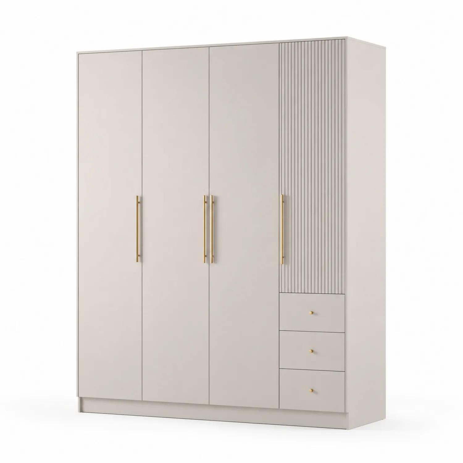 Armario de MDF Beige con 4 Puertas-Livexora