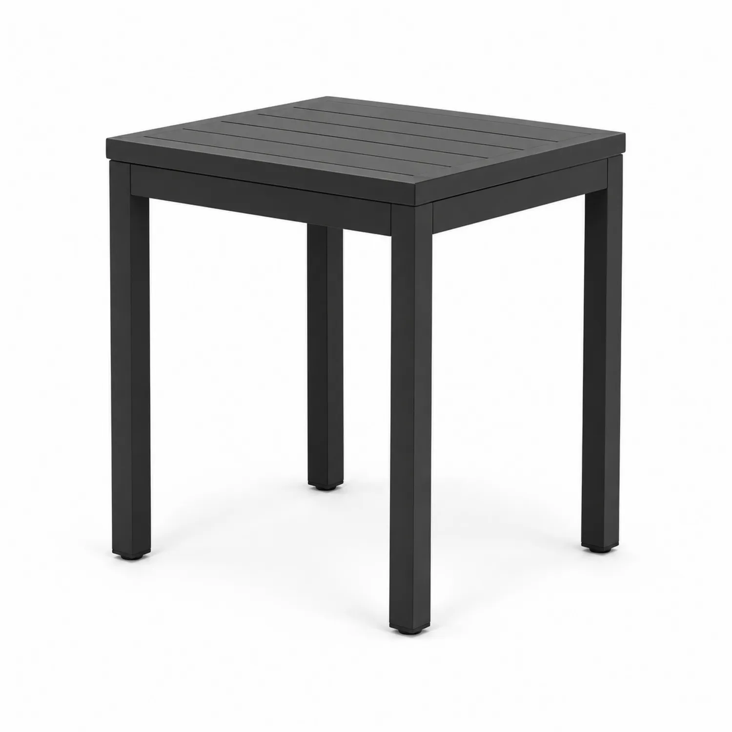 Mesa auxiliar cuadrada de aluminio negro 45x45x72 cm-Livexora
