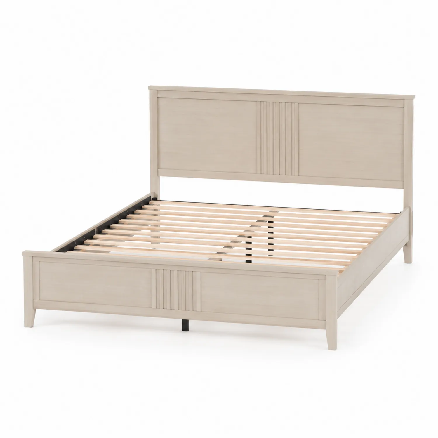 Cama de Matrimonio de Madera de Pino Blanca 200x150 cm-Livexora