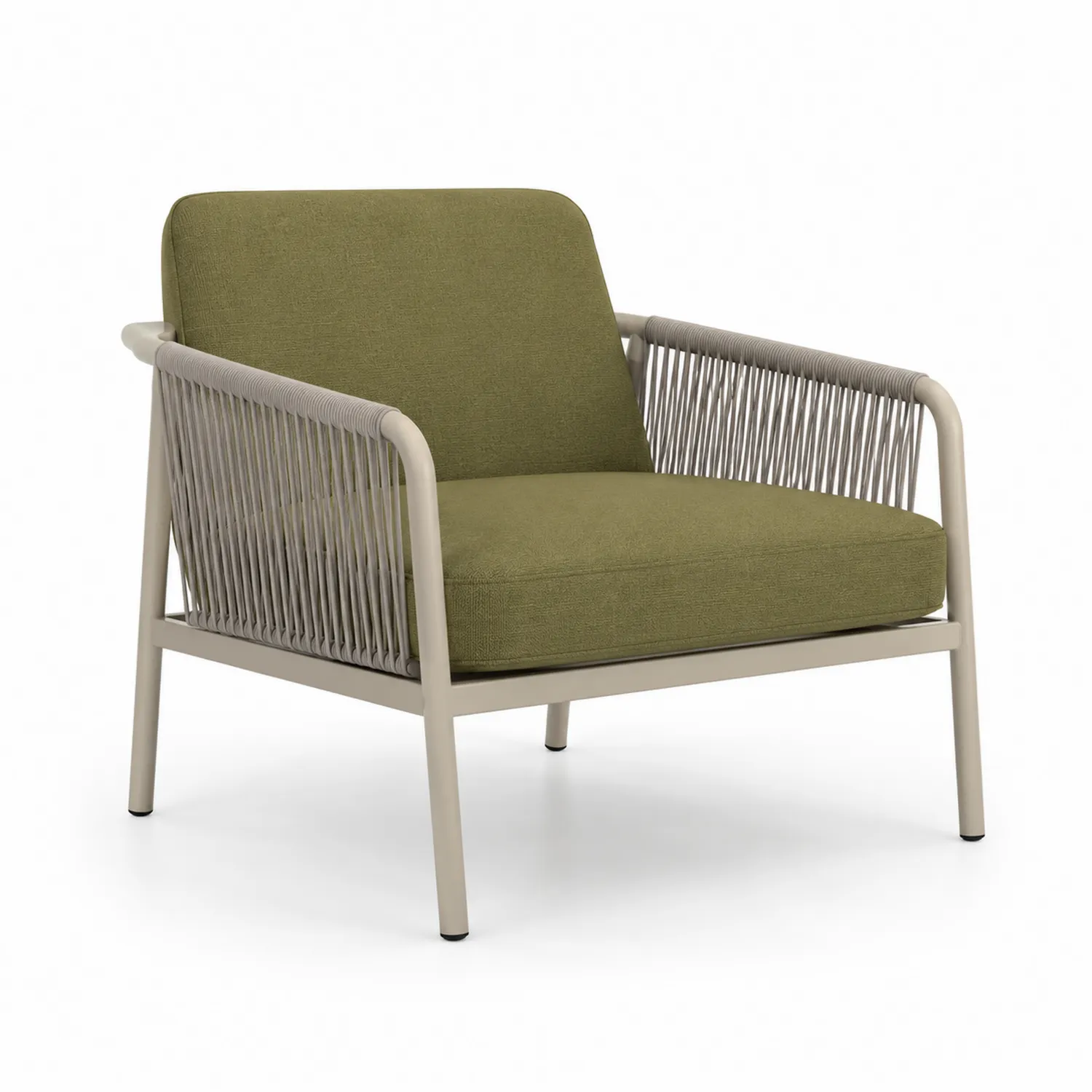 Sillón de aluminio y poliéster Verde-Livexora
