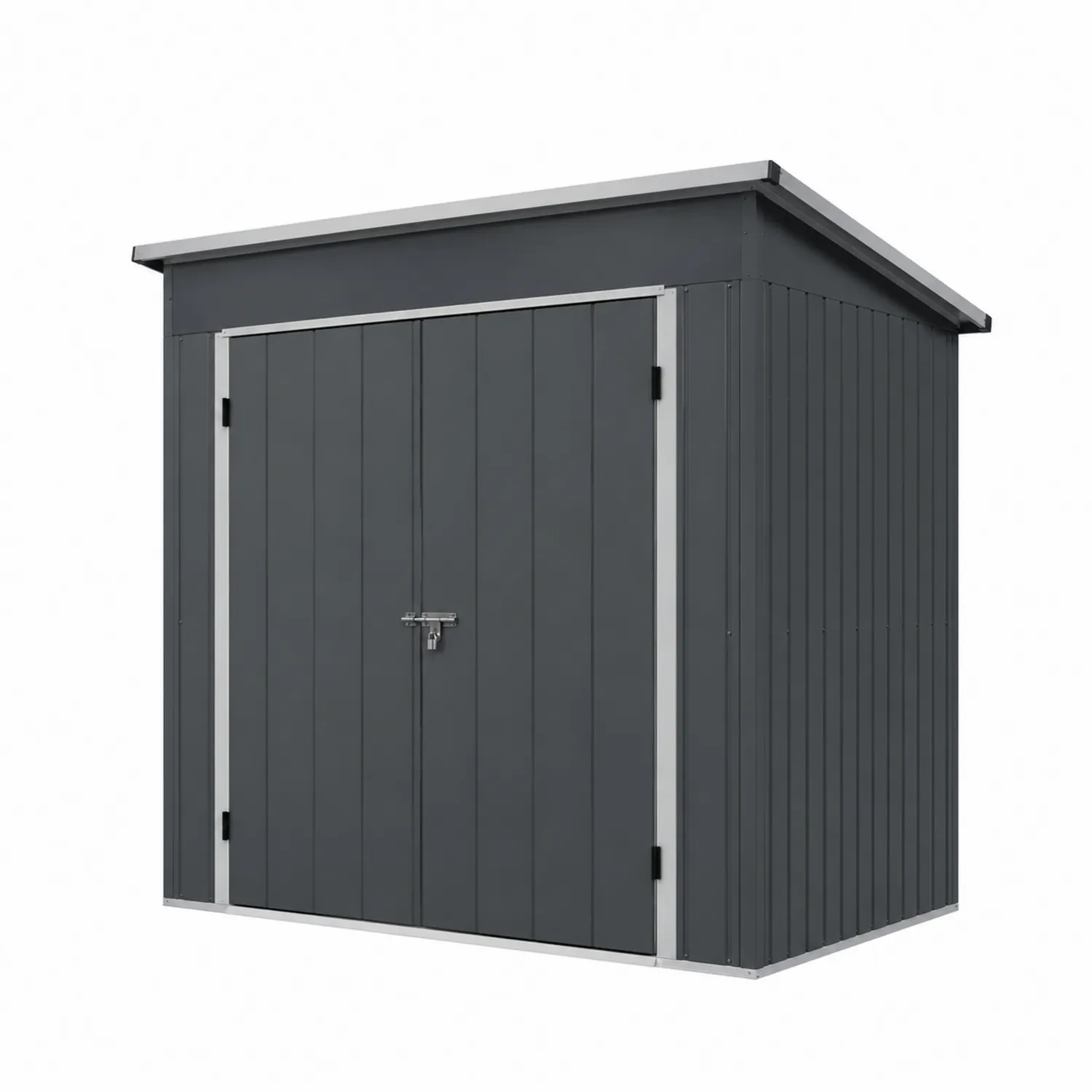 Cobertizo de Almacenamiento Metálico Acero Galvanizado Gris Oscuro 213x127x185 cm-Livexora