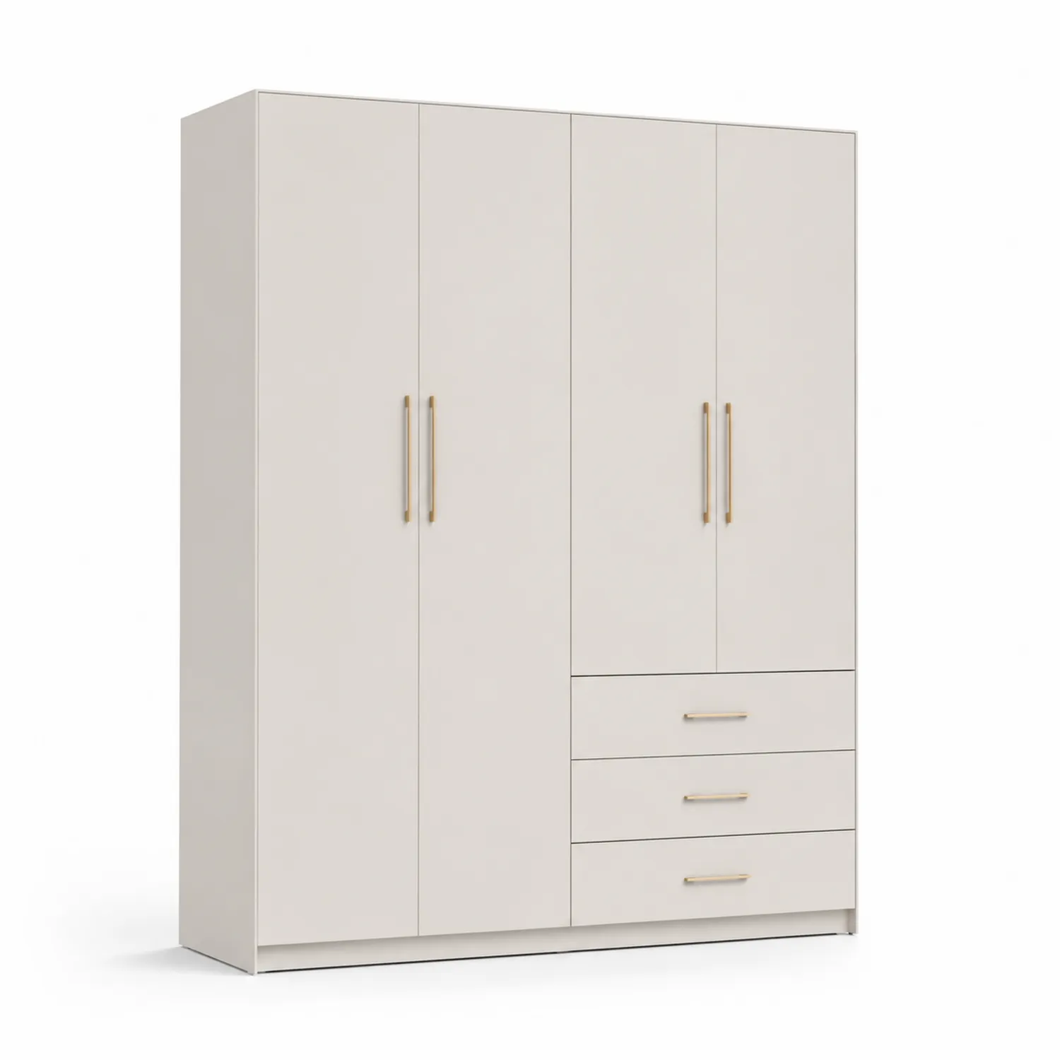 Armario de 4 puertas y 3 cajones de MDF Blanco 200x150x60 cm-Livexora