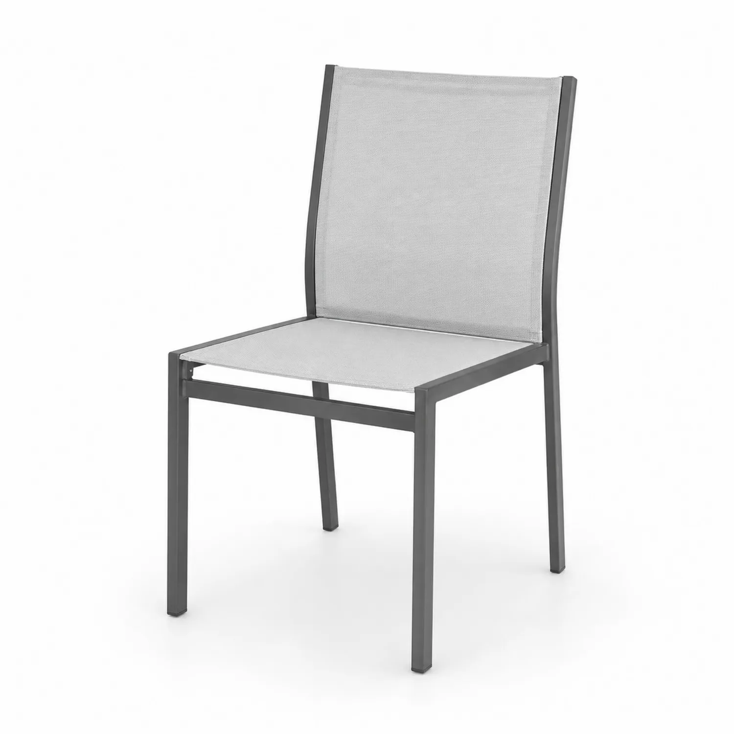 Silla de aluminio y textilene gris 82 cm-Livexora