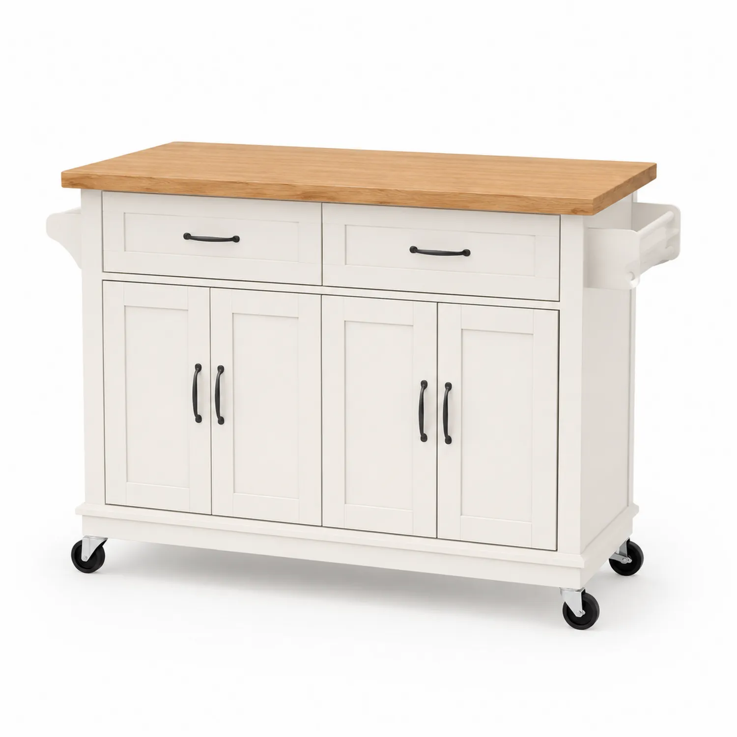 Isla de cocina de MDF con encimera de madera-Livexora