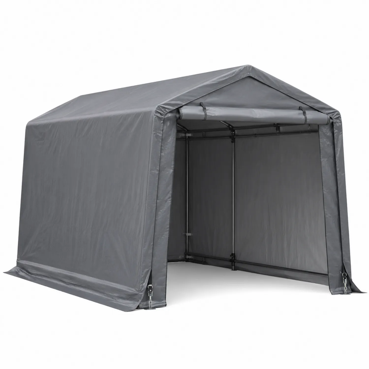 Carpa de Polietileno Gris para Exterior con Estructura de Acero-Livexora