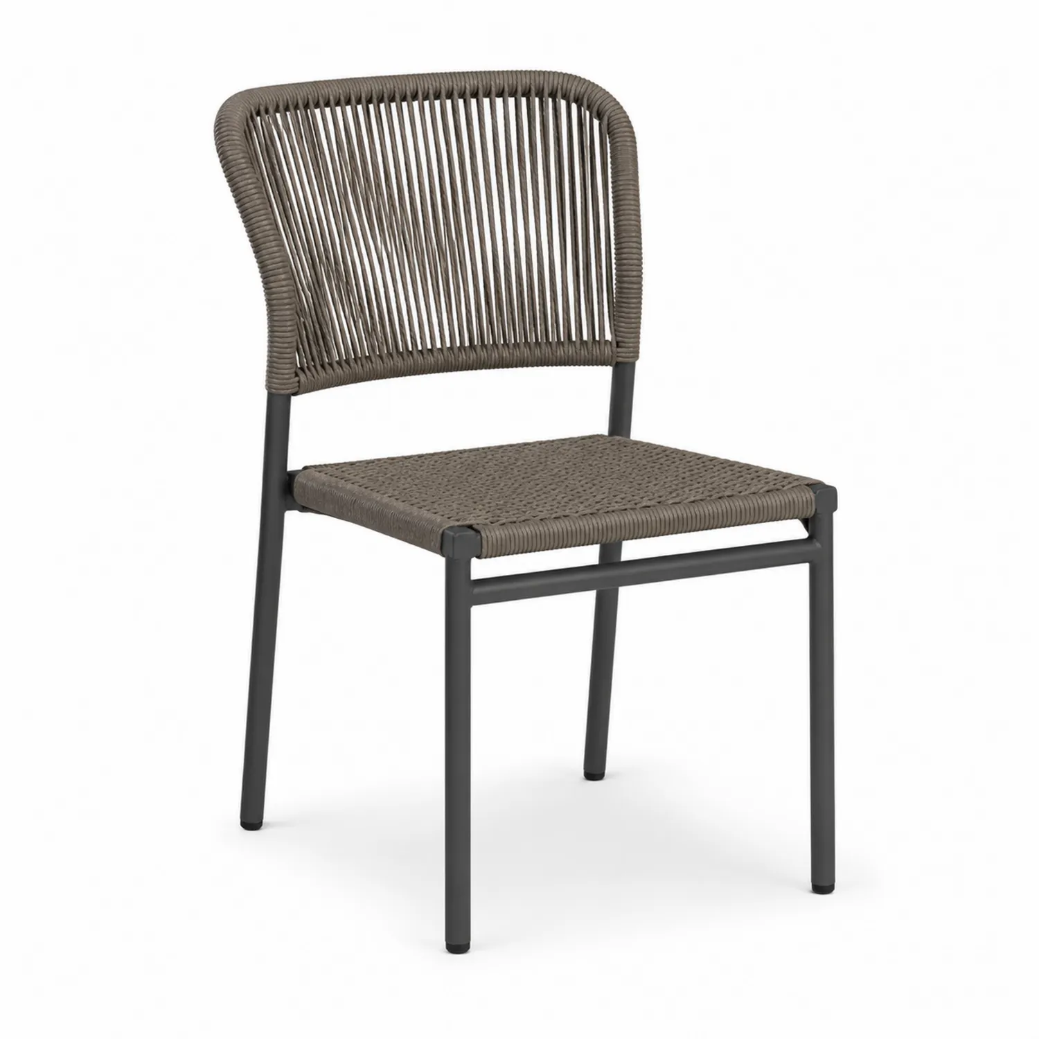 Silla de jardín con estructura de aluminio y cuerda de poliéster-Livexora