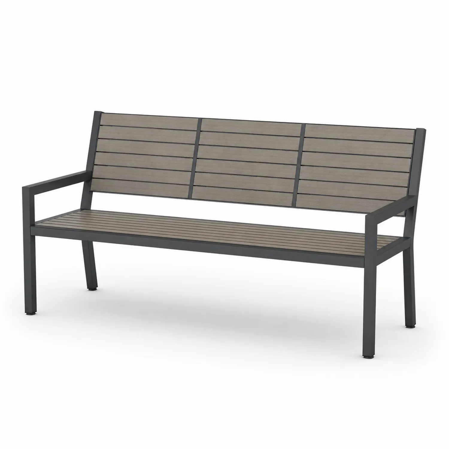 Banco de Metal y Madera Sintética Gris-Livexora