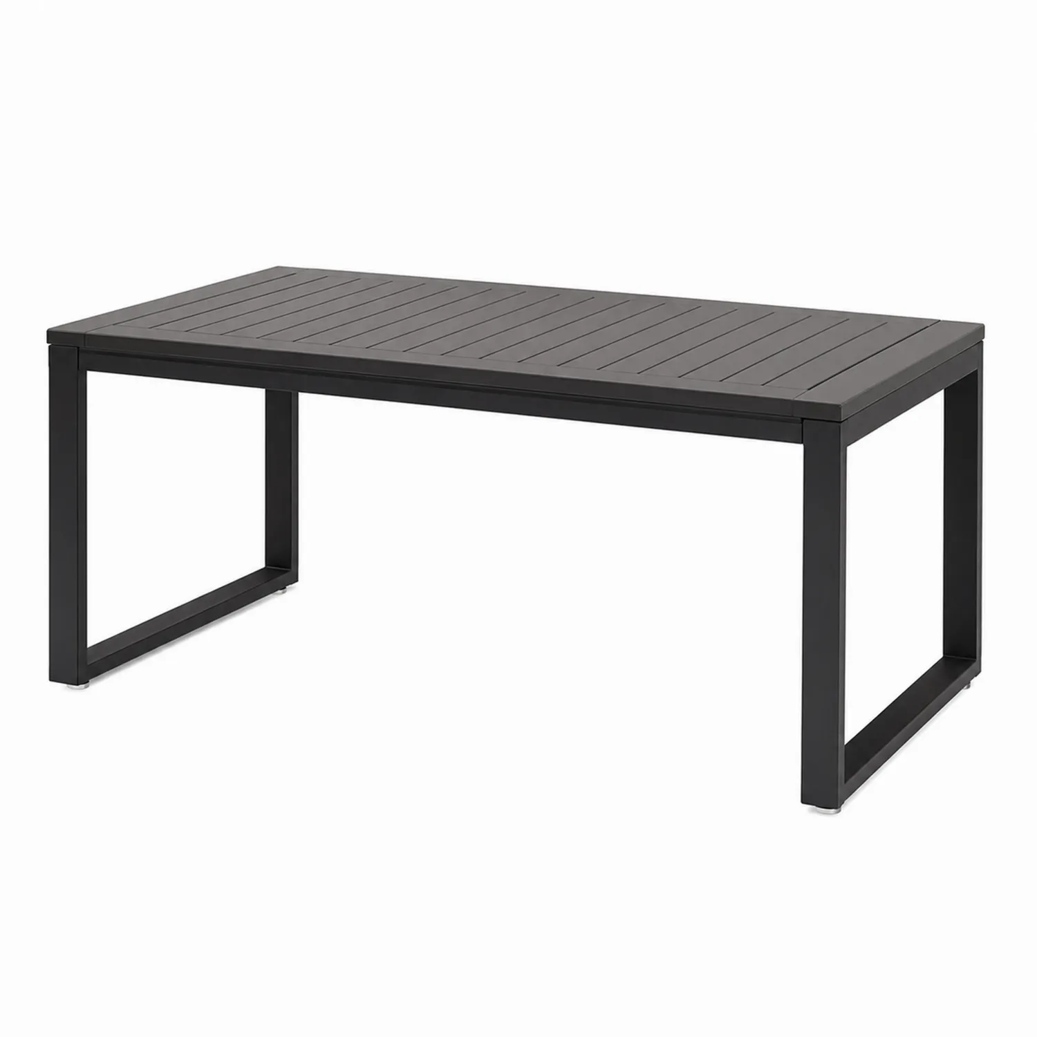 Mesa de comedor de metal negro para exterior 180x90x75 cm
