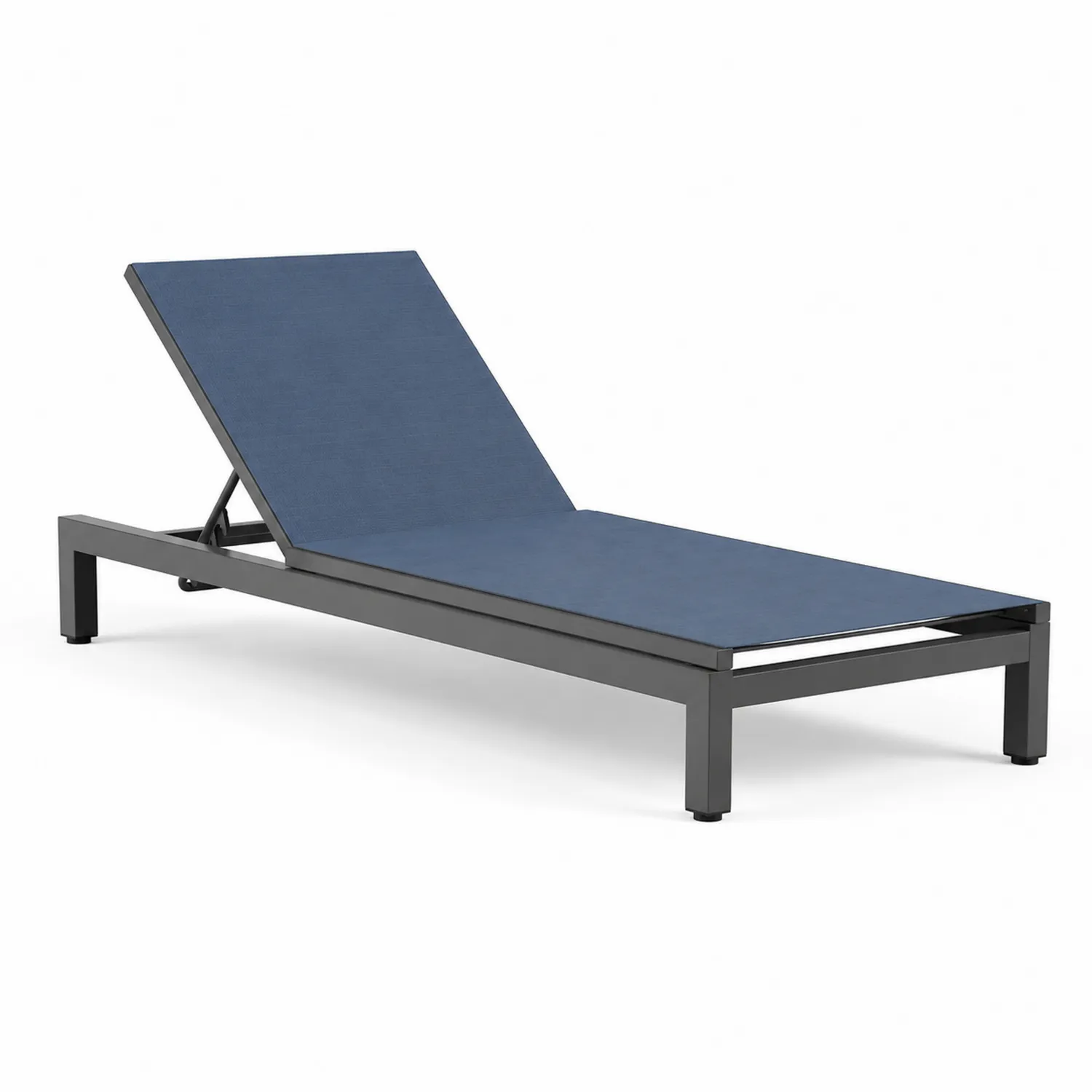 Tumbona de aluminio azul con tejido de poliéster 200 cm