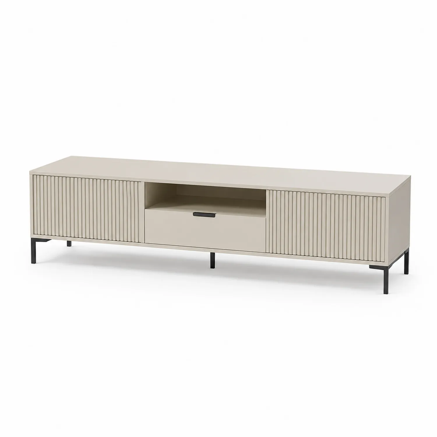 Mueble de TV de MDF Beige con Patas de Metal