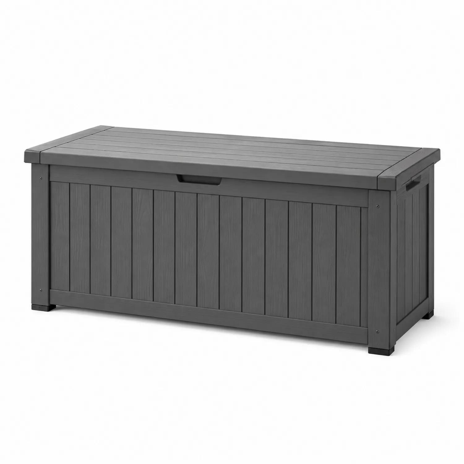 Banco de almacenamiento de plástico gris 117 cm x 45 cm x 57 cm