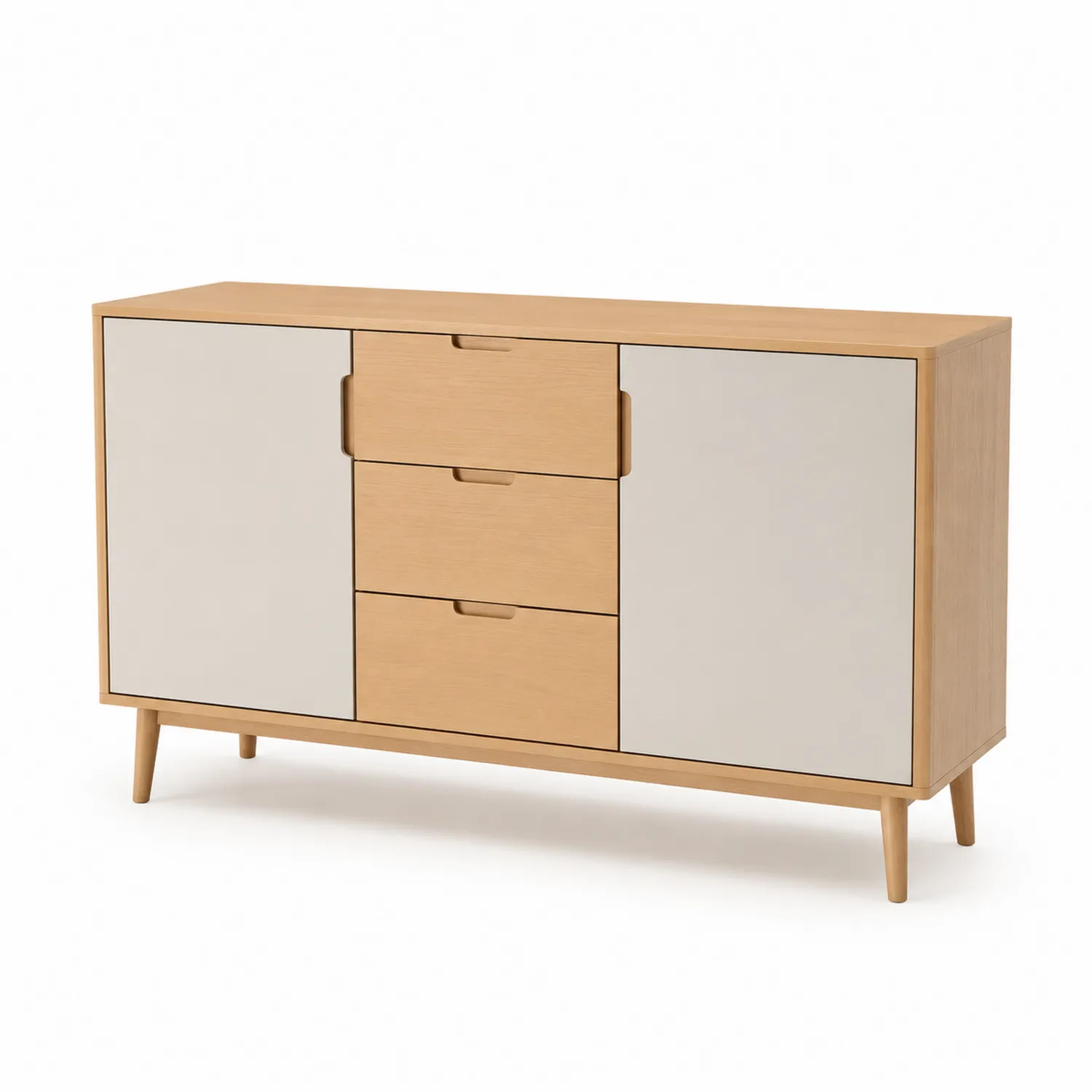 Aparador de Madera con 3 Cajones y 2 Puertas