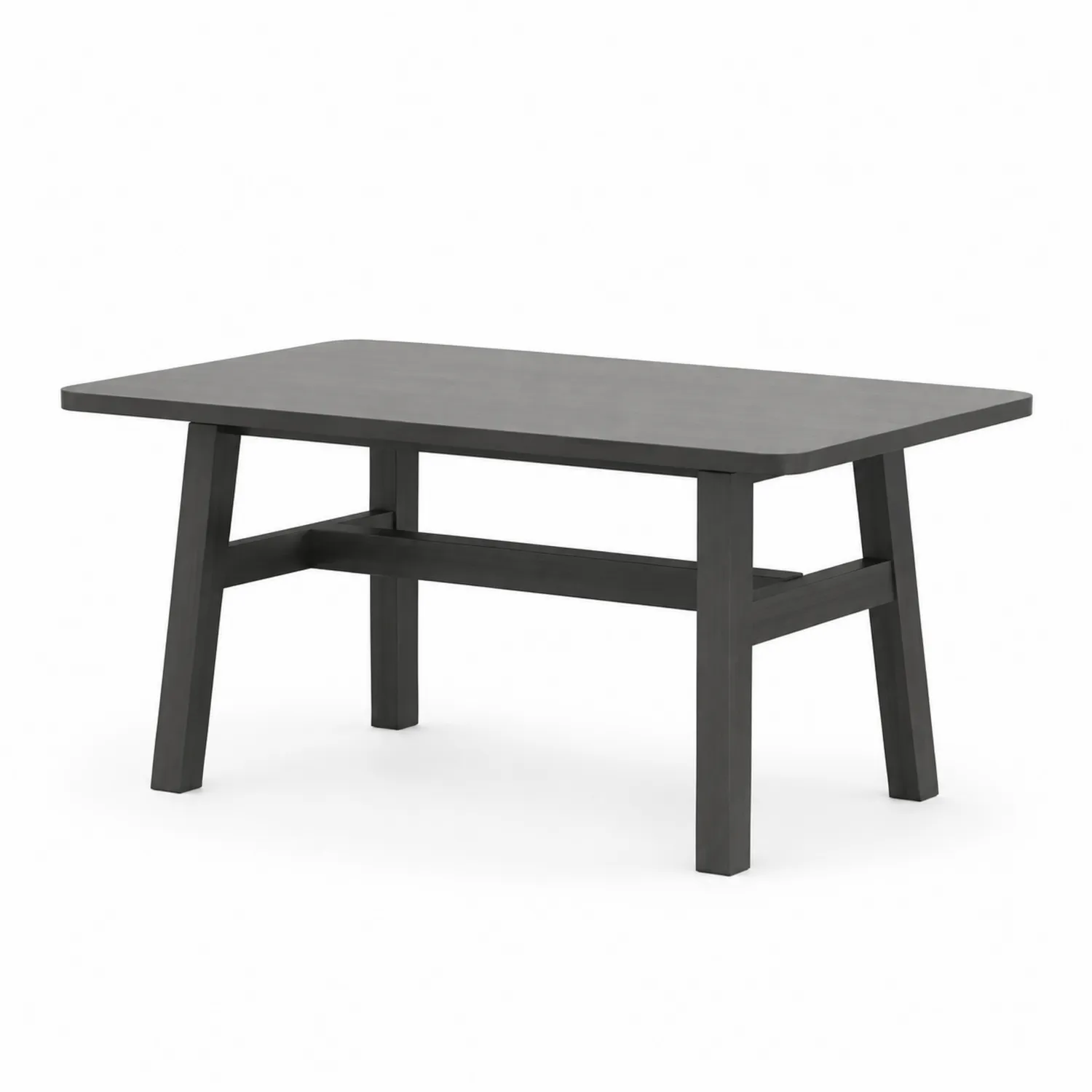 Mesa de comedor de jardín negra de metal 150 cm x 90 cm