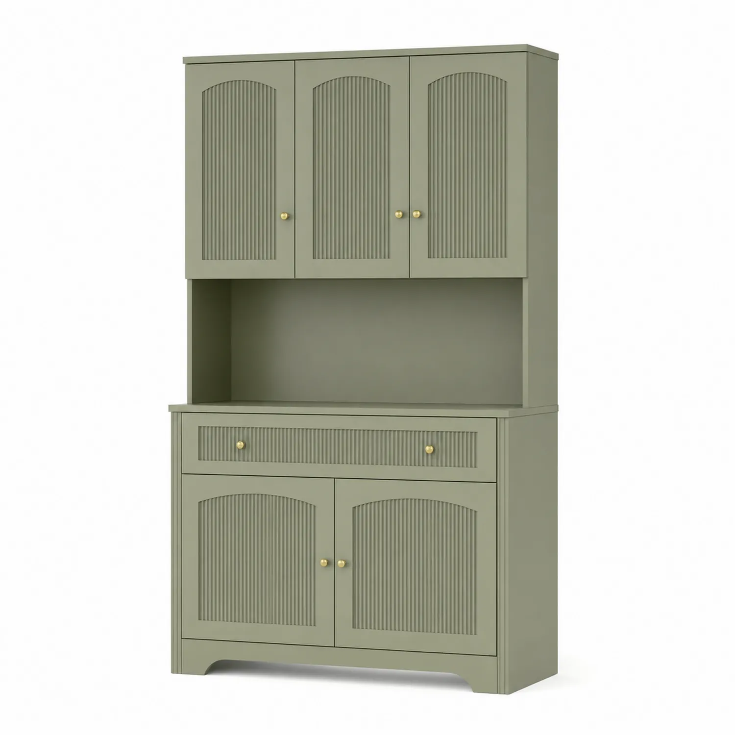 Armario de Cocina con 5 Puertas de Madera Verde