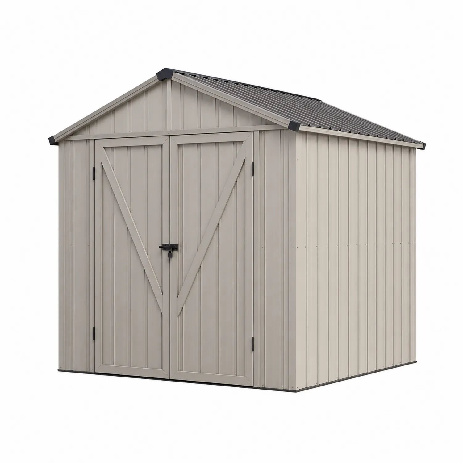 Cobertizo de Acero Galvanizado para Exterior Beige 257x205x209 cm