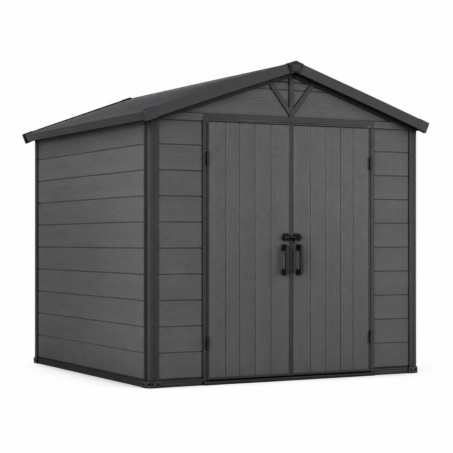 Cobertizo de Plástico Gris con Estructura de Acero 185x152x226 cm