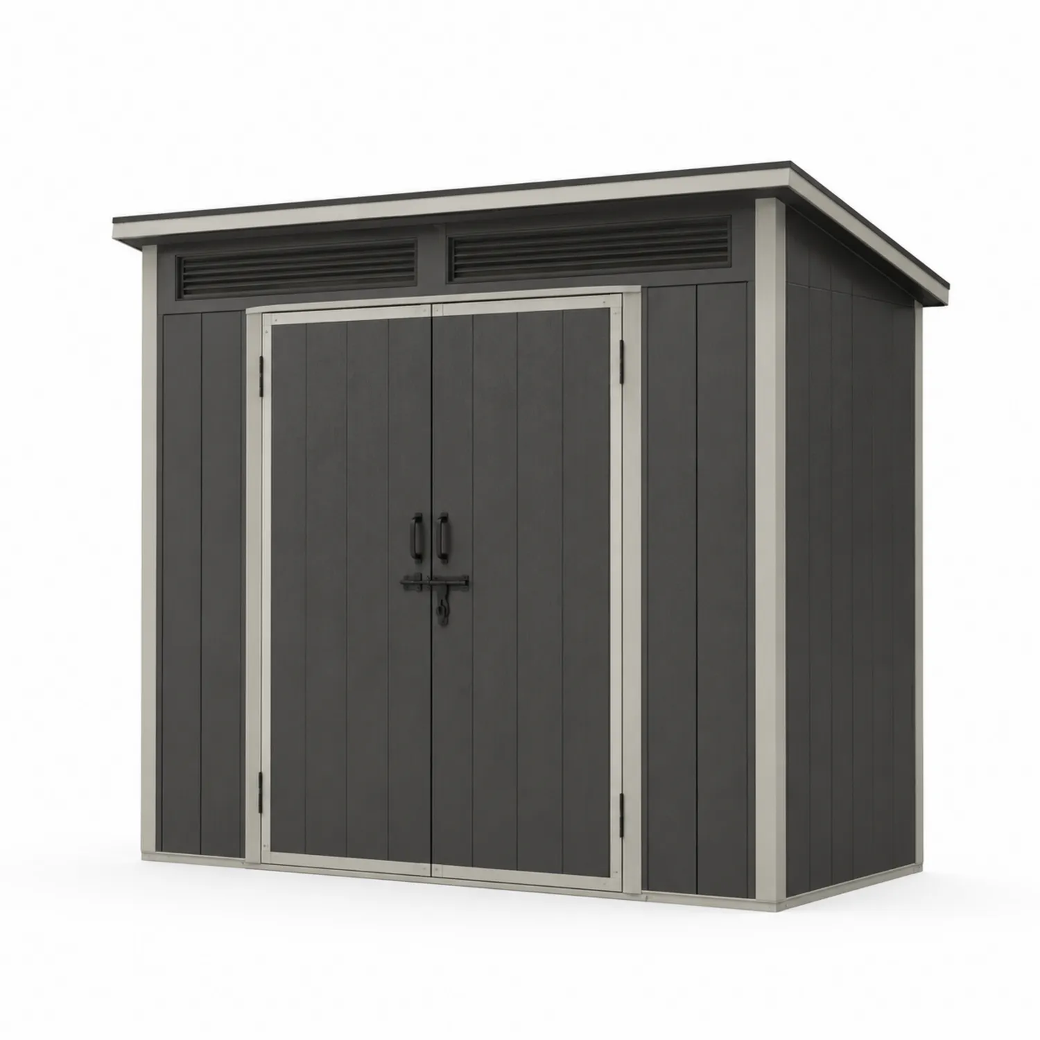 Cobertizo de resina con puertas dobles 210x180x200 cm