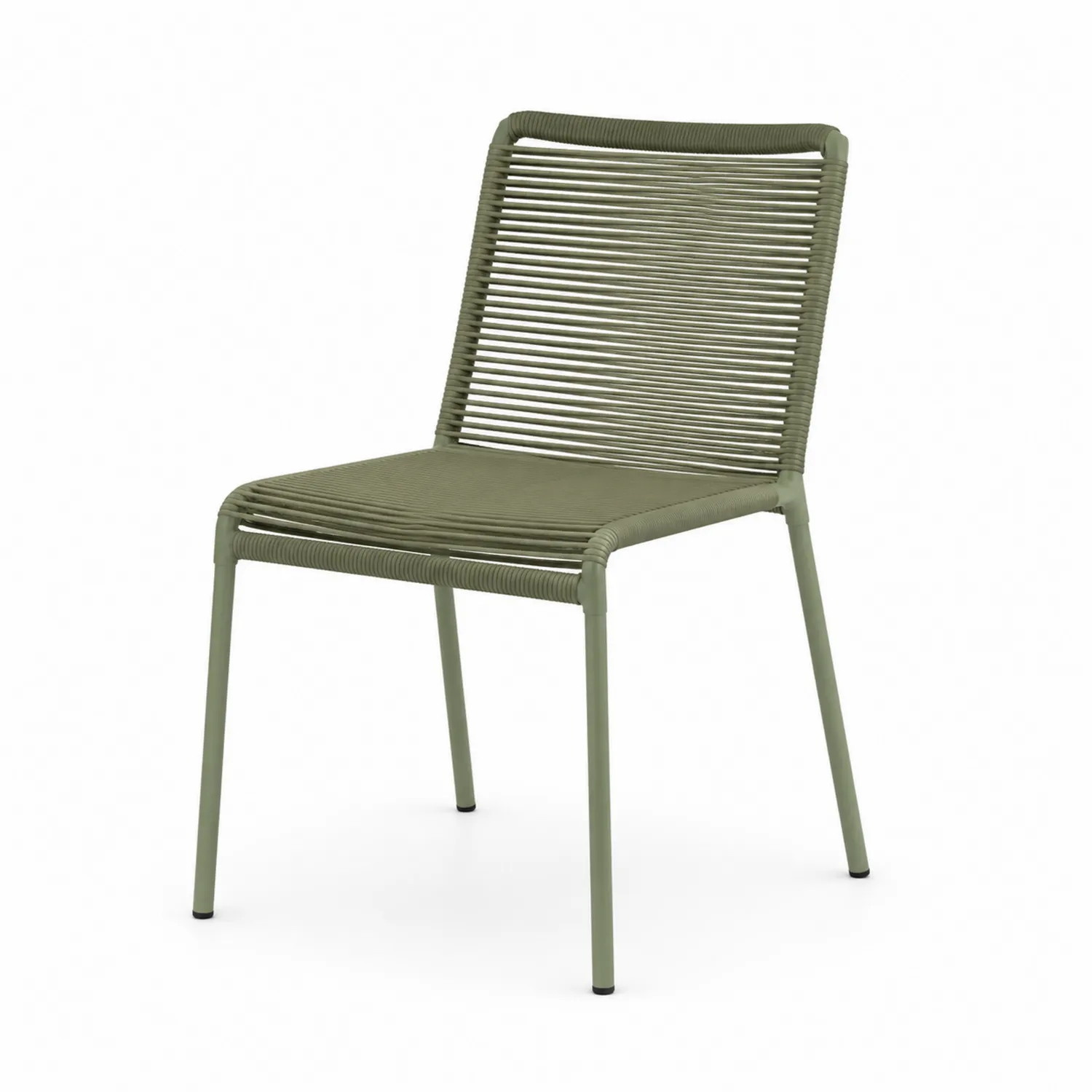 Silla de Jardín de Cuerda Verde con Estructura de Metal