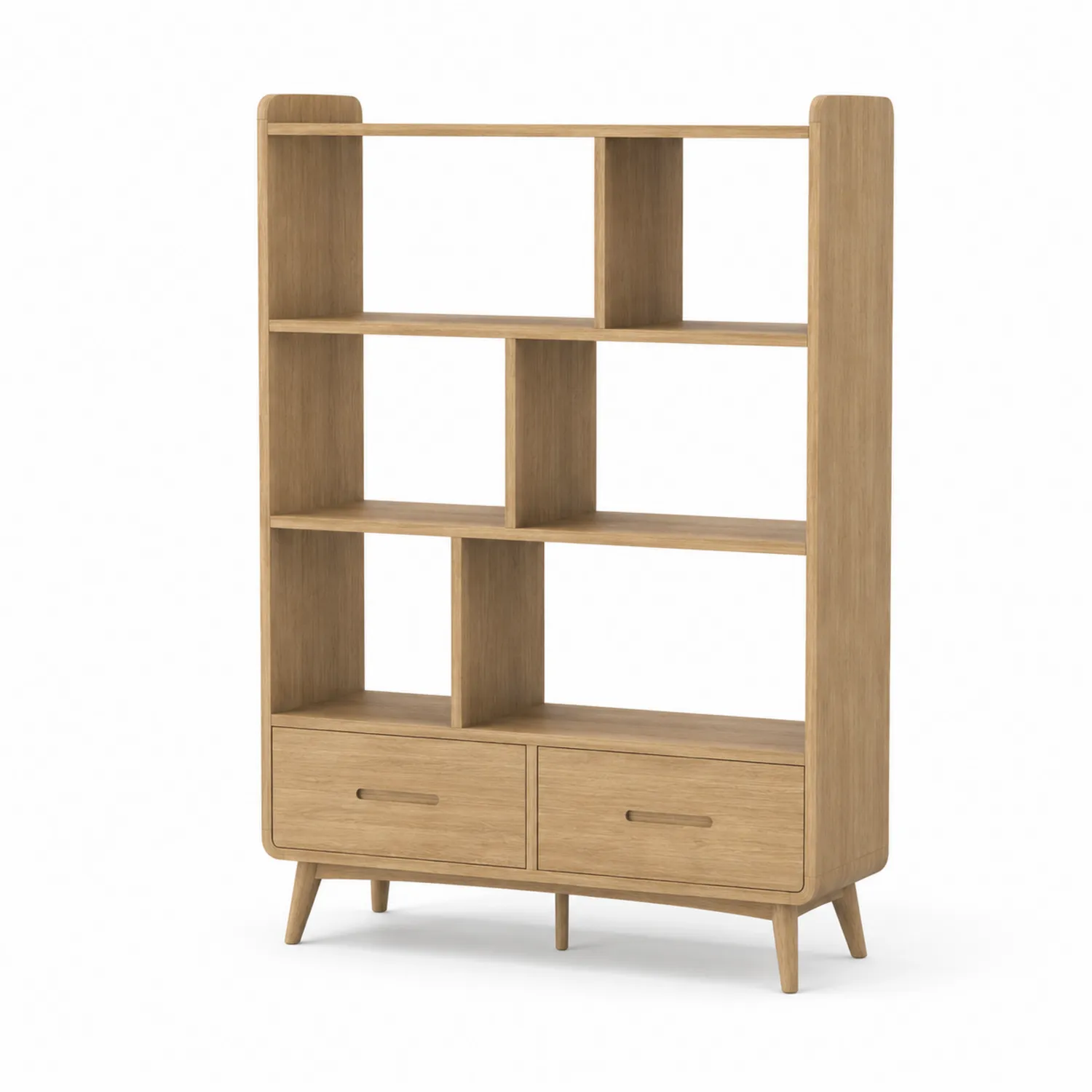 Estantería de Madera de Roble Claro con Cajones 180x120x35 cm