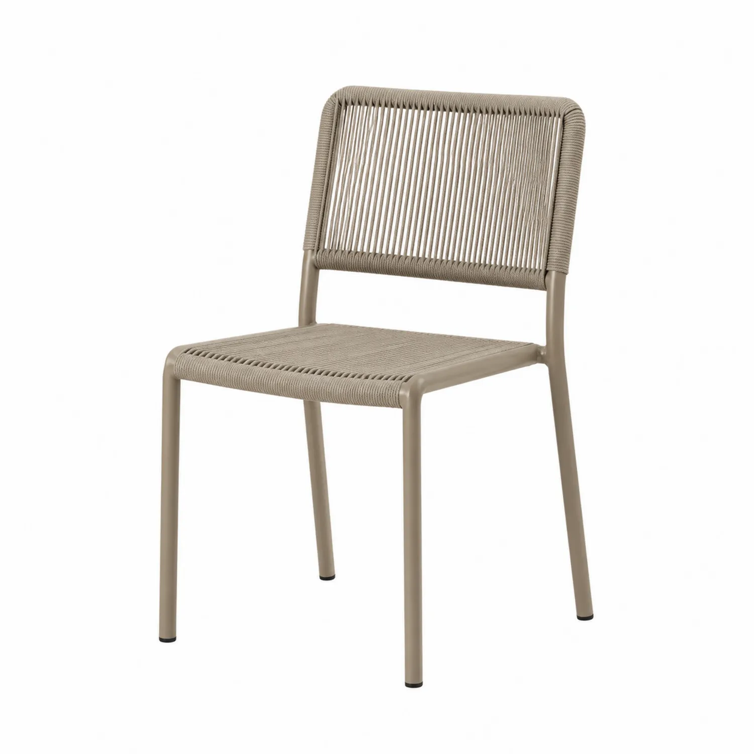 Silla de jardín de aluminio y cuerda beige