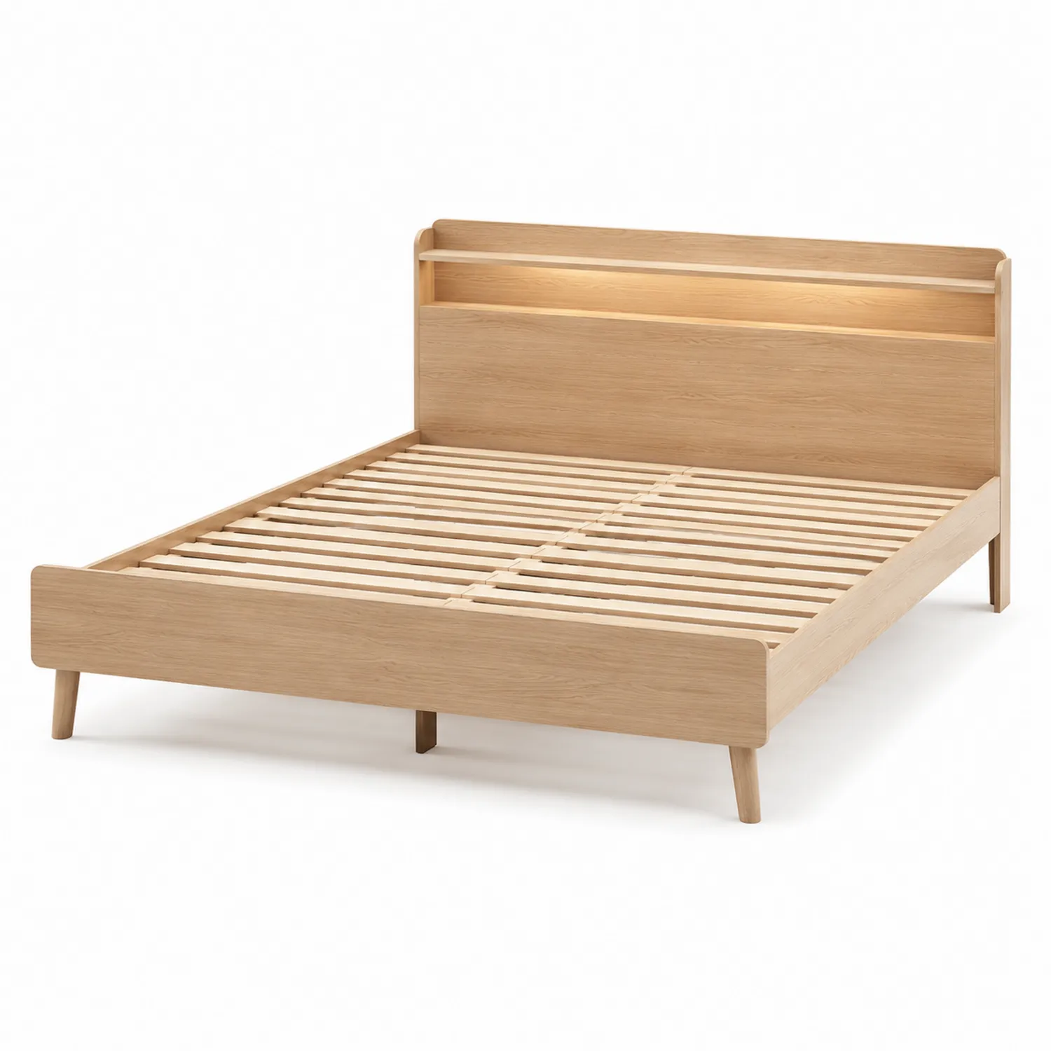 Cama de roble con cabecero 150x200 cm