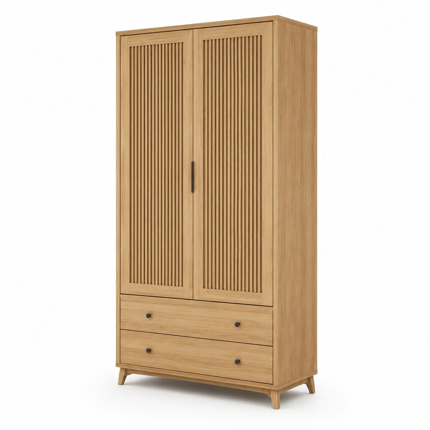 Armario de Madera con 2 Puertas y 2 Cajones 180x80x50 cm