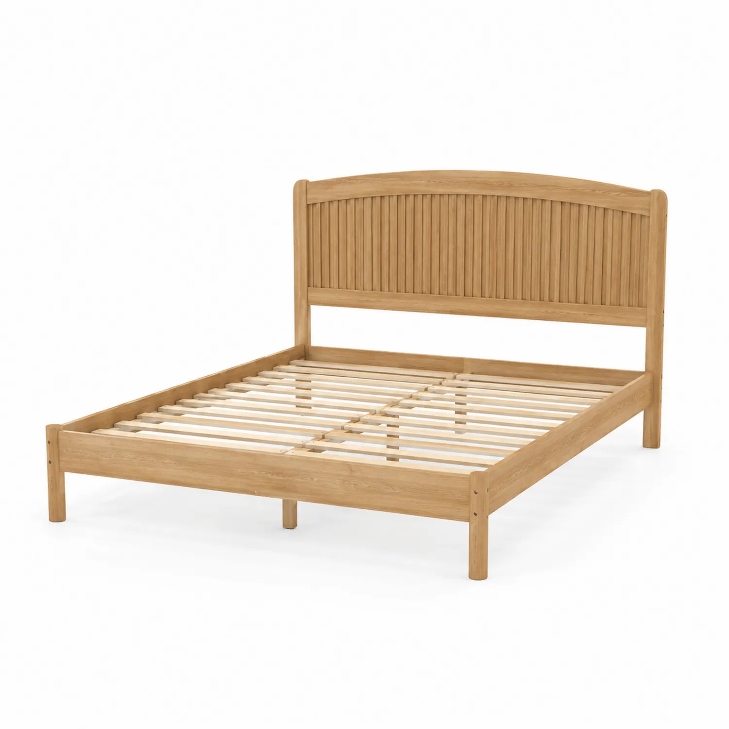Cama Matrimonial de Madera Maciza de Roble